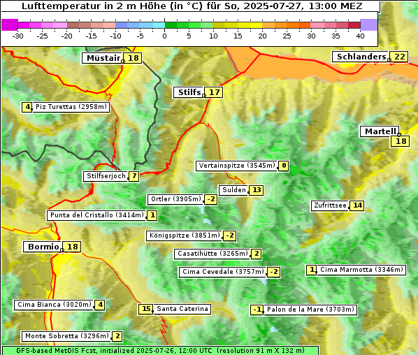 Temperatur, 27. 7. 2025