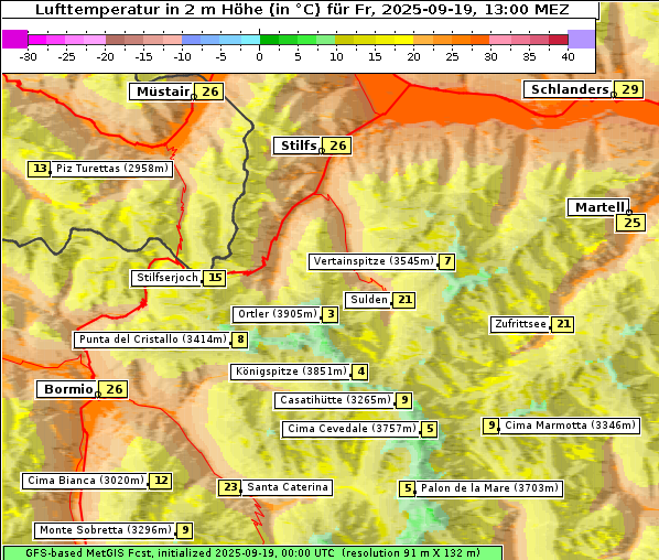 Temperatur, 19. 9. 2025