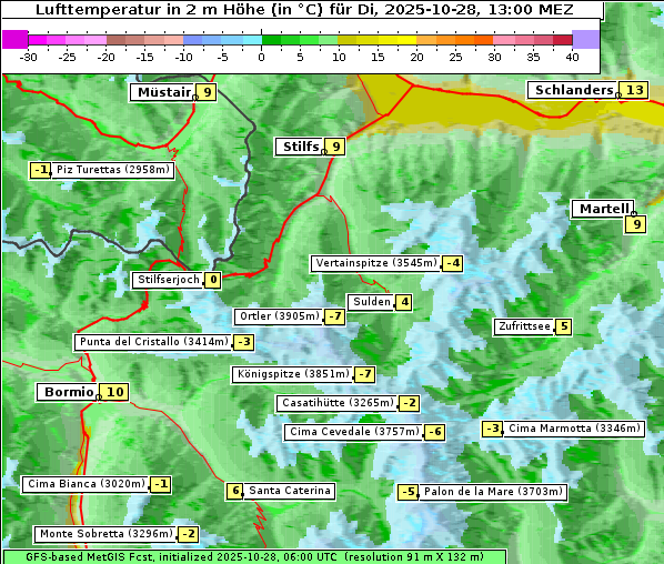 Temperatur, 28. 10. 2025