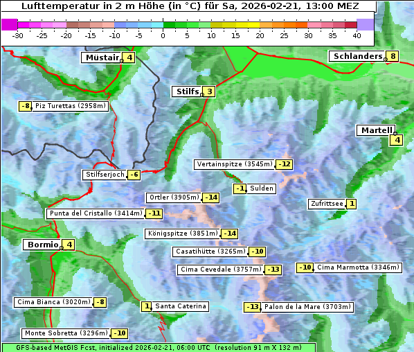 Temperatur, 21. 2. 2026