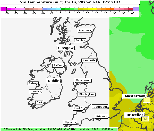 Temperatur, 24. 3. 2026