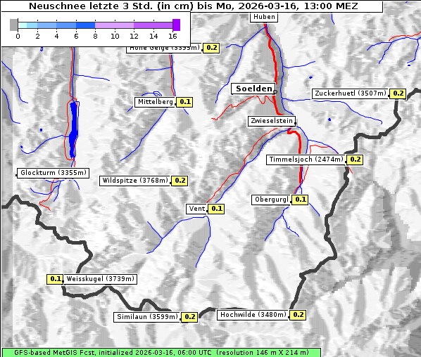Neuschnee, 16. 3. 2026