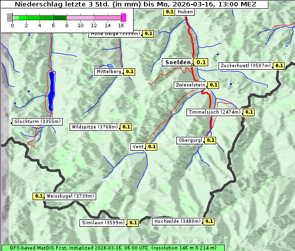 Niederschlag, 16. 3. 2026