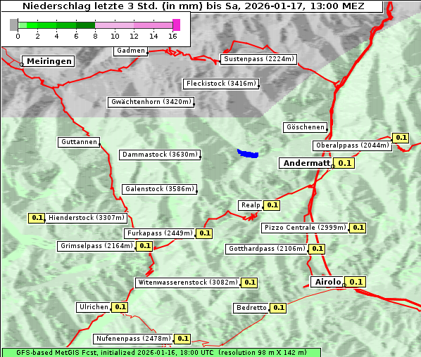 Niederschlag, 17. 1. 2026
