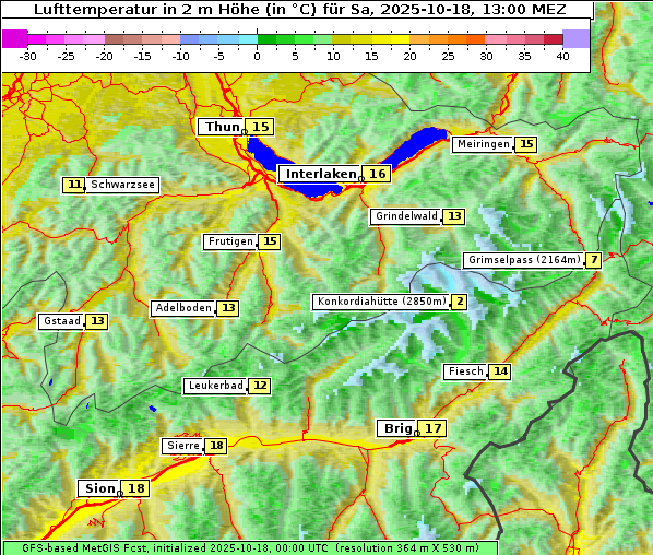 Temperatur, 18. 10. 2025