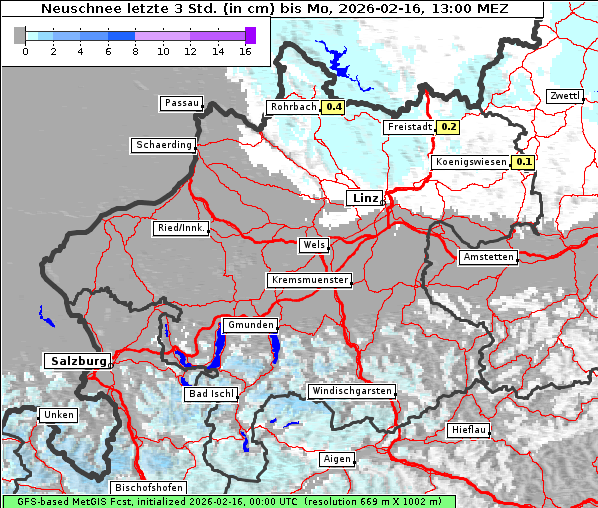 Neuschnee, 16. 2. 2026