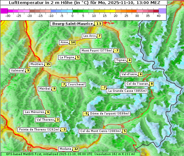 Temperatur, 10. 11. 2025