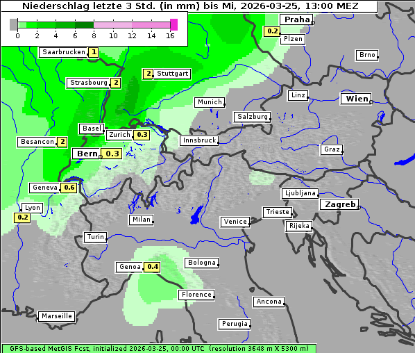 Niederschlag, 25. 3. 2026