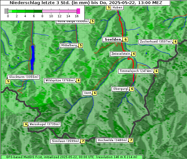 Niederschlag, 22. 5. 2025