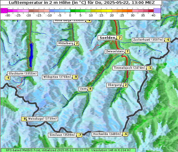 Temperatur, 22. 5. 2025
