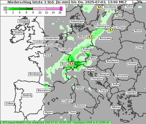 Niederschlag, 3. 7. 2025