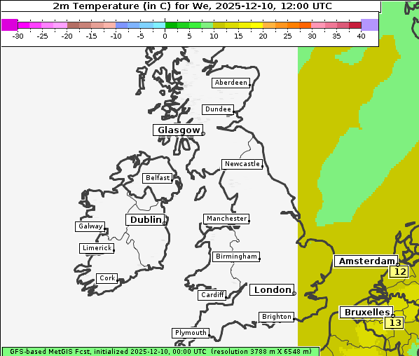 Temperatur, 10. 12. 2025