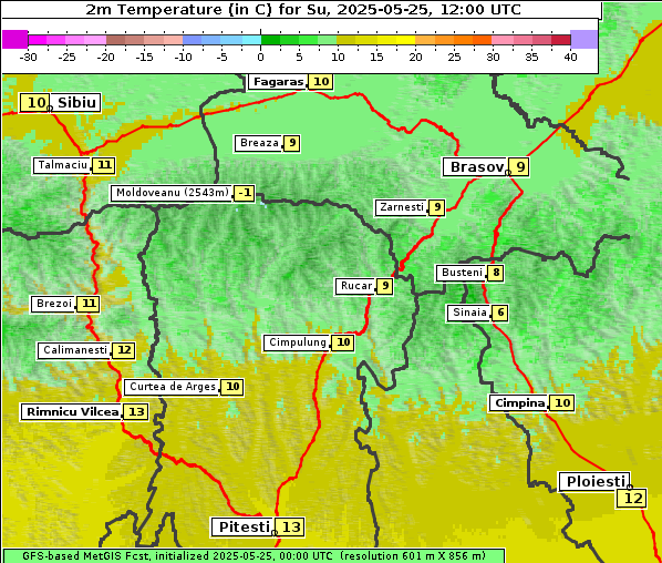 Temperatur, 25. 5. 2025