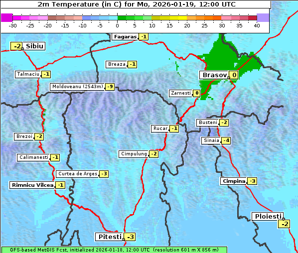 Temperatur, 19. 1. 2026