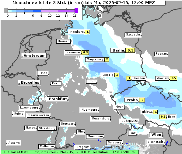 Neuschnee, 16. 2. 2026