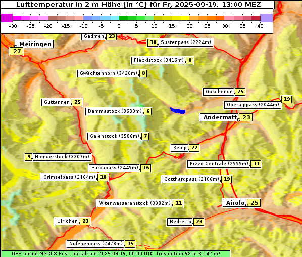 Temperatur, 19. 9. 2025
