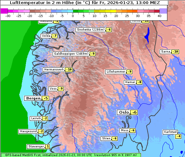 Temperatur, 23. 1. 2026