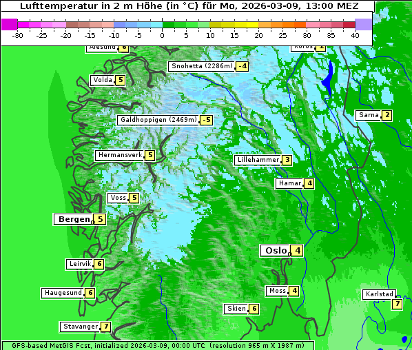 Temperatur, 9. 3. 2026