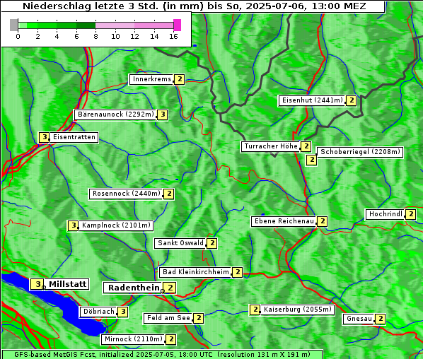 Niederschlag, 6. 7. 2025