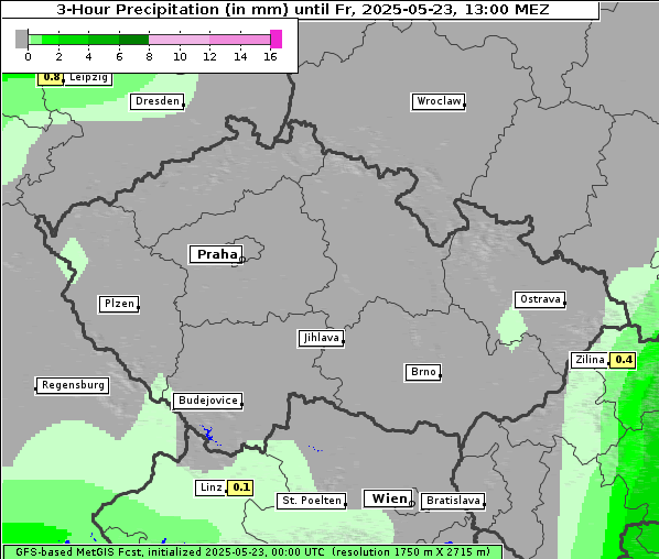 Niederschlag, 23. 5. 2025