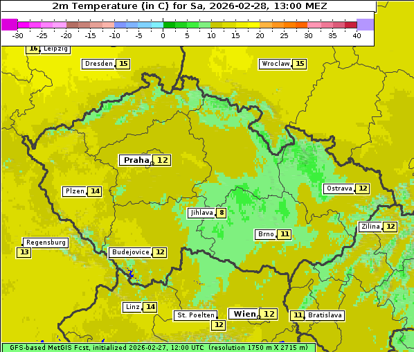 Temperatur, 28. 2. 2026