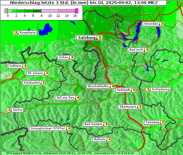Niederschlag, 2. 9. 2025