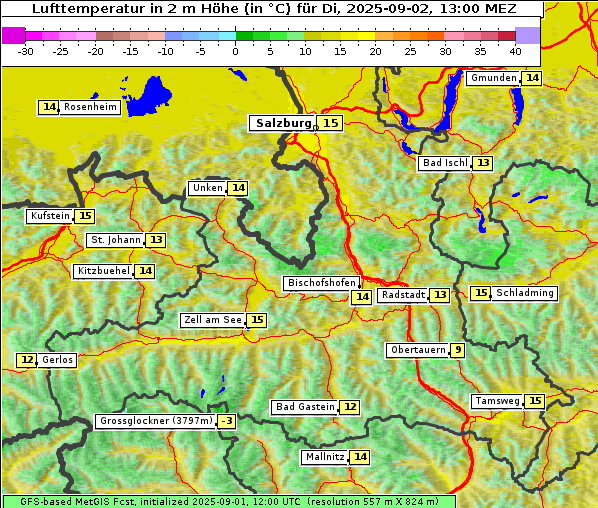 Temperatur, 2. 9. 2025