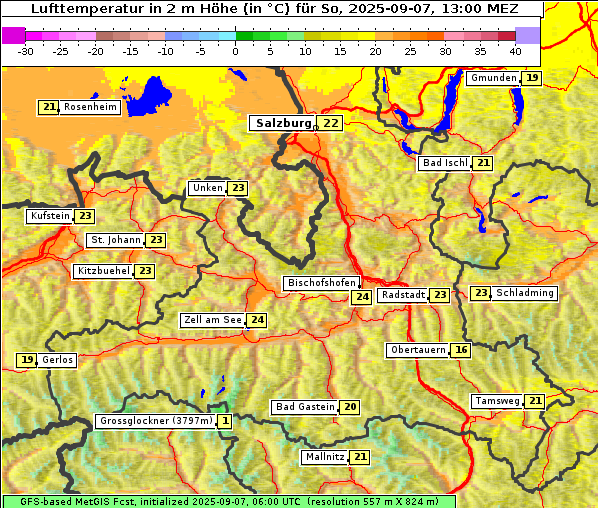 Temperatur, 7. 9. 2025