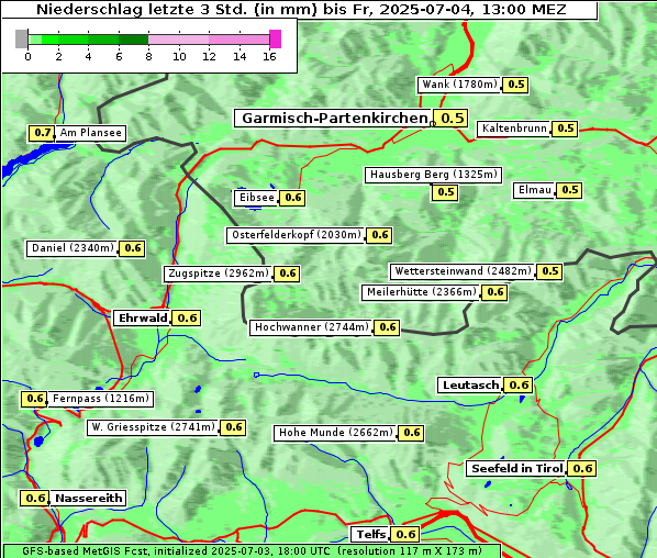 Niederschlag, 4. 7. 2025