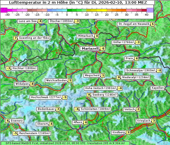 Temperatur, 10. 2. 2026