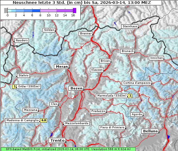Neuschnee, 14. 3. 2026