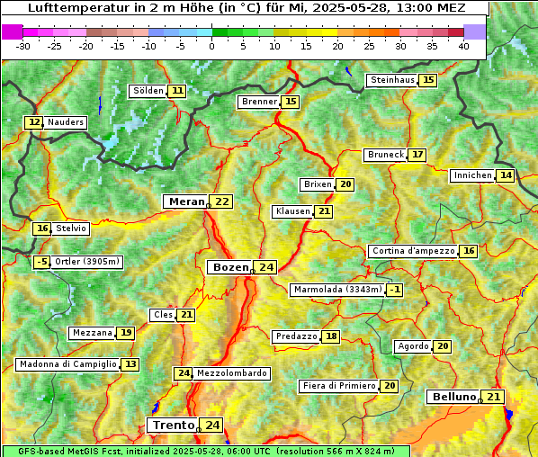 Temperatur, 28. 5. 2025