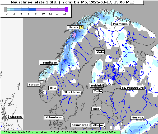 Neuschnee, 17. 3. 2025