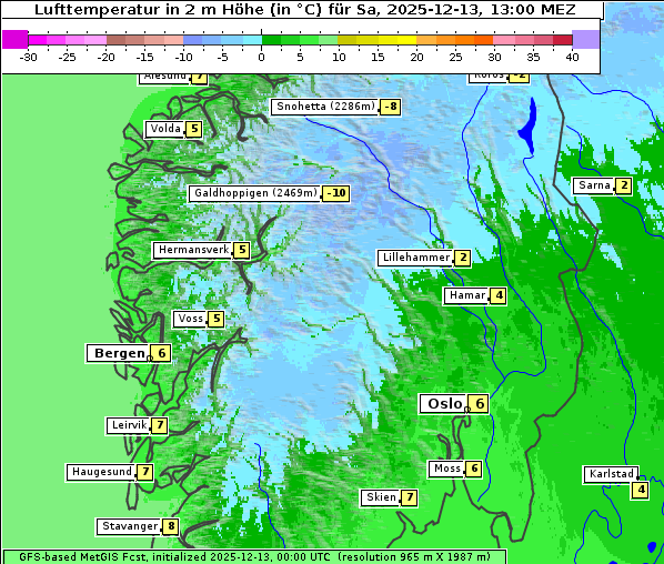 Temperatur, 13. 12. 2025