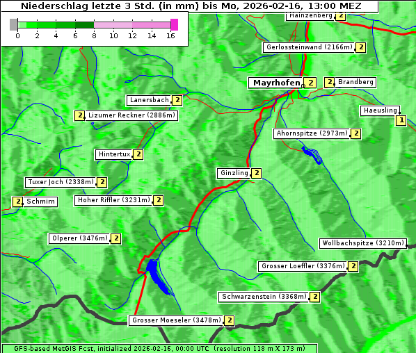 Niederschlag, 16. 2. 2026