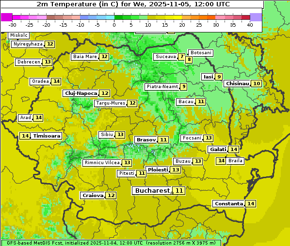 Temperatur, 5. 11. 2025
