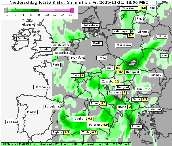 Niederschlag, 21. 11. 2025
