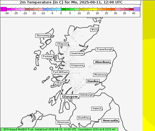 Temperatur, 11. 8. 2025