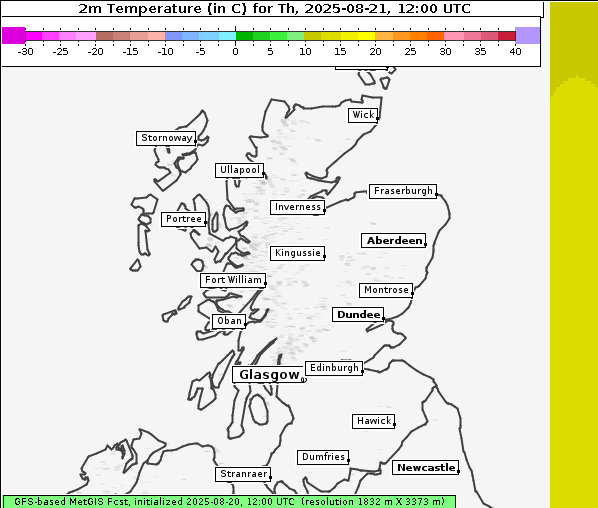 Temperatur, 21. 8. 2025