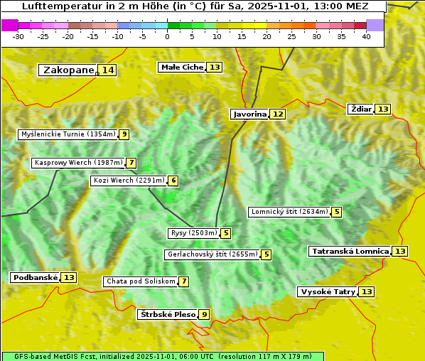 Temperatur, 1. 11. 2025