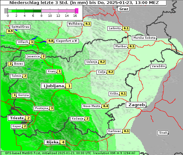 Niederschlag, 23. 1. 2025