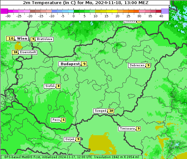 Temperatur, 18. 11. 2024