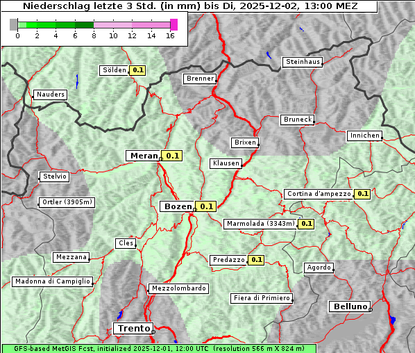 Niederschlag, 2. 12. 2025
