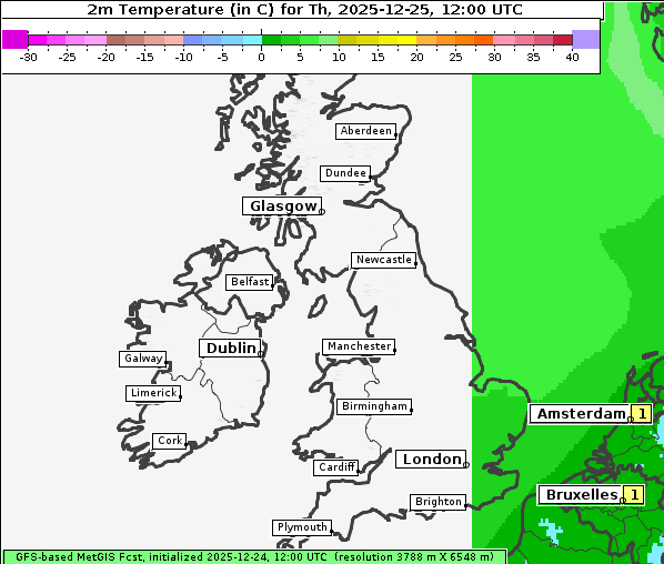 Temperatur, 25. 12. 2025
