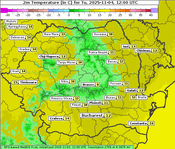 Temperatur, 4. 11. 2025