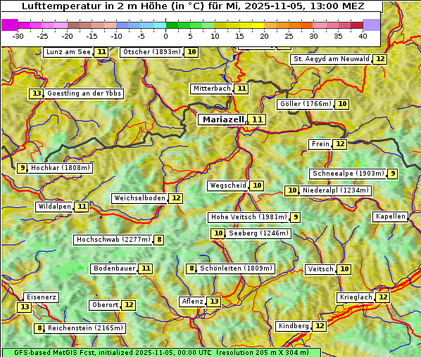 Temperatur, 5. 11. 2025
