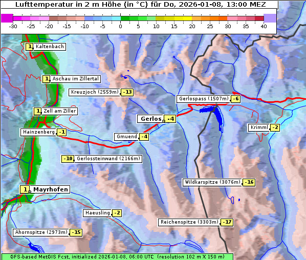 Temperatur, 8. 1. 2026