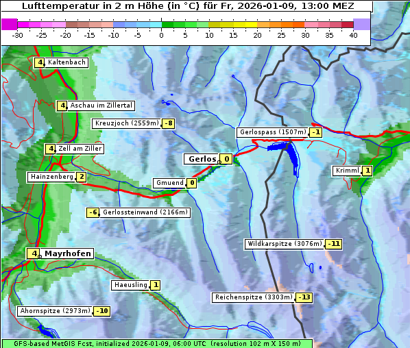 Temperatur, 9. 1. 2026