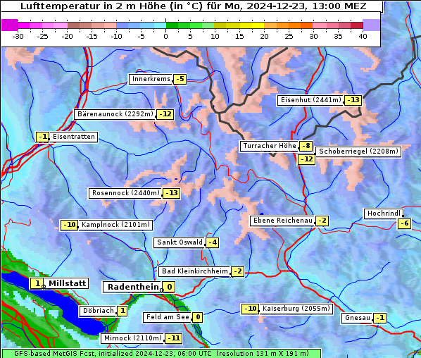 Temperatur, 23. 12. 2024