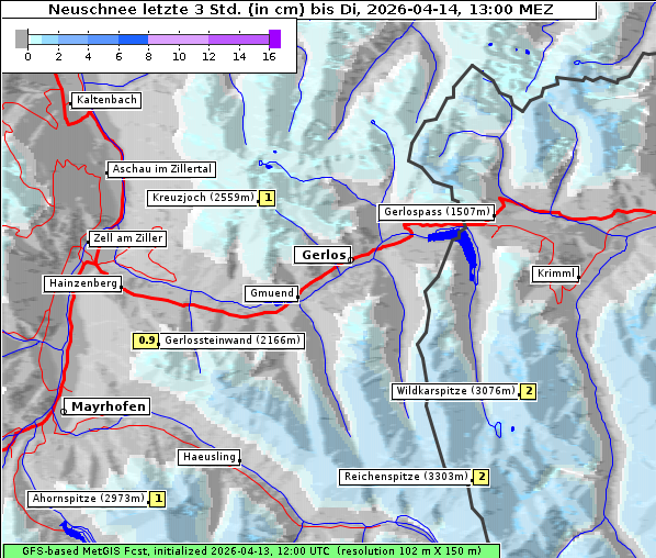 Neuschnee, 14. 4. 2026